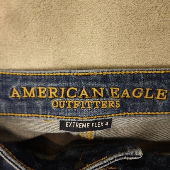 American Eagle Jeans Slim Distressed Extreme Flex Jean Men's 31x32 Blue Denim - Picture 3 of 12
